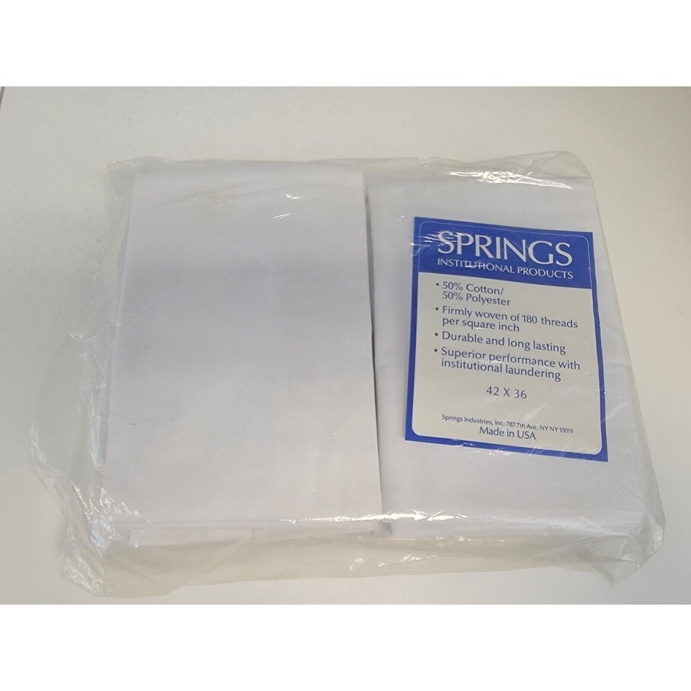 springs pillowcase standard solid white cotton blend usa modern classic 12 Pack